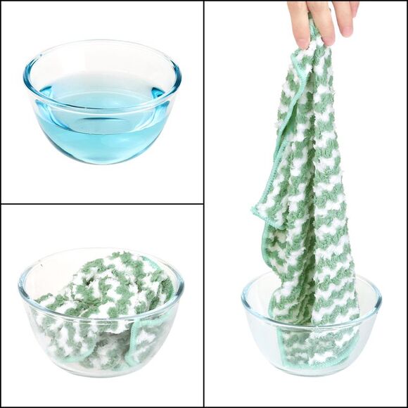 12 Pack Absorbent Reusable and Washable Clean Cloth 12" x 12" Green - Picture 4 of 6